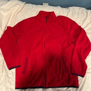 GAP Men's Vibrant Red/Navy Fleece Jacket Size Medium